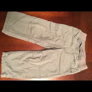 Grey slacks with elastic waistband